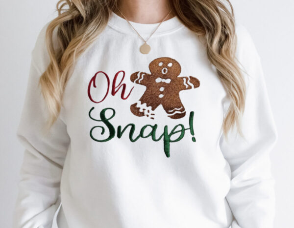 Embroidered Oh Snap Gingerbread Crew