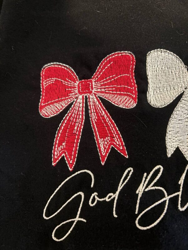 God Bless America Embroidered Bows - Image 2